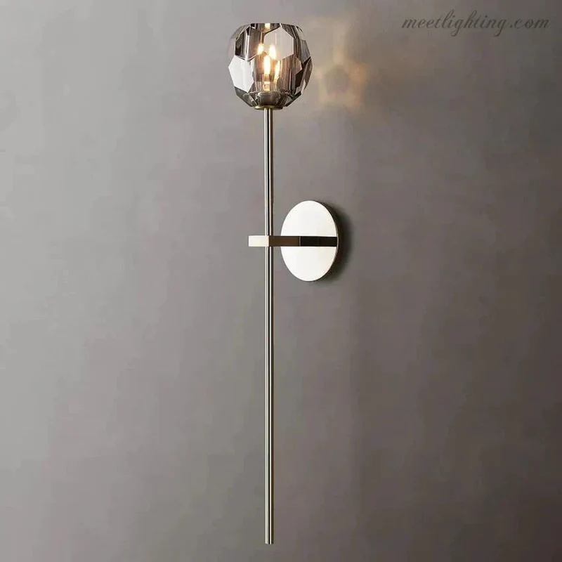 Kristallen Wandlamp met Messing Armatuur 28cm Hoog G9 Fitting voor Woonkamer Slaapkamer Entree Gangverlichting | Sansoti