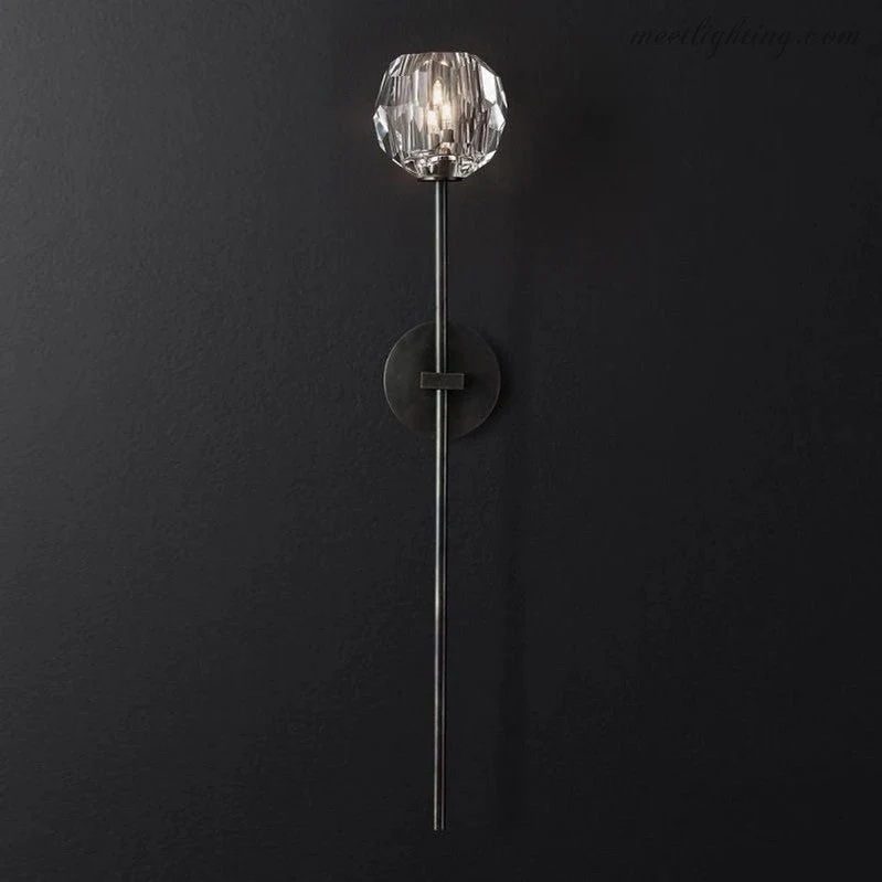 Kristallen Wandlamp met Messing Armatuur 28cm Hoog G9 Fitting voor Woonkamer Slaapkamer Entree Gangverlichting | Sansoti