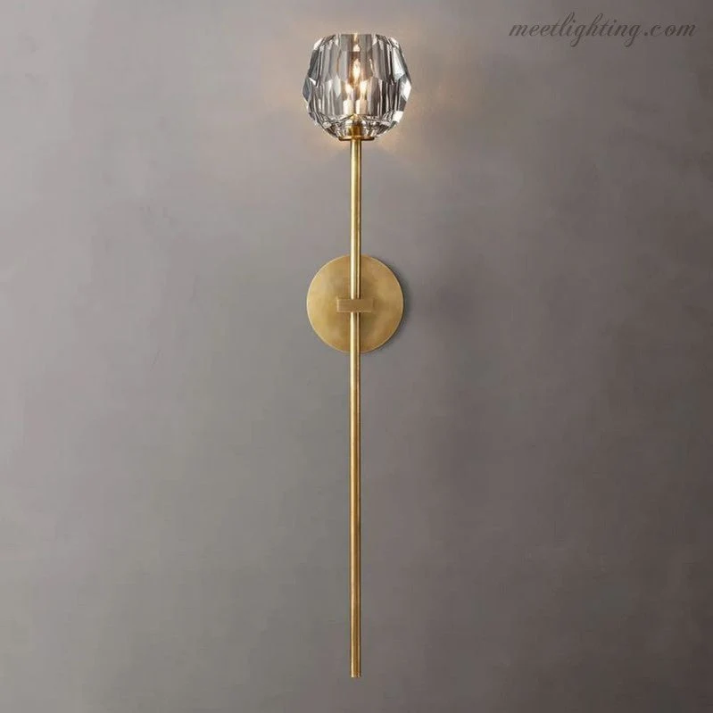Kristallen Wandlamp met Messing Armatuur 28cm Hoog G9 Fitting voor Woonkamer Slaapkamer Entree Gangverlichting | Sansoti