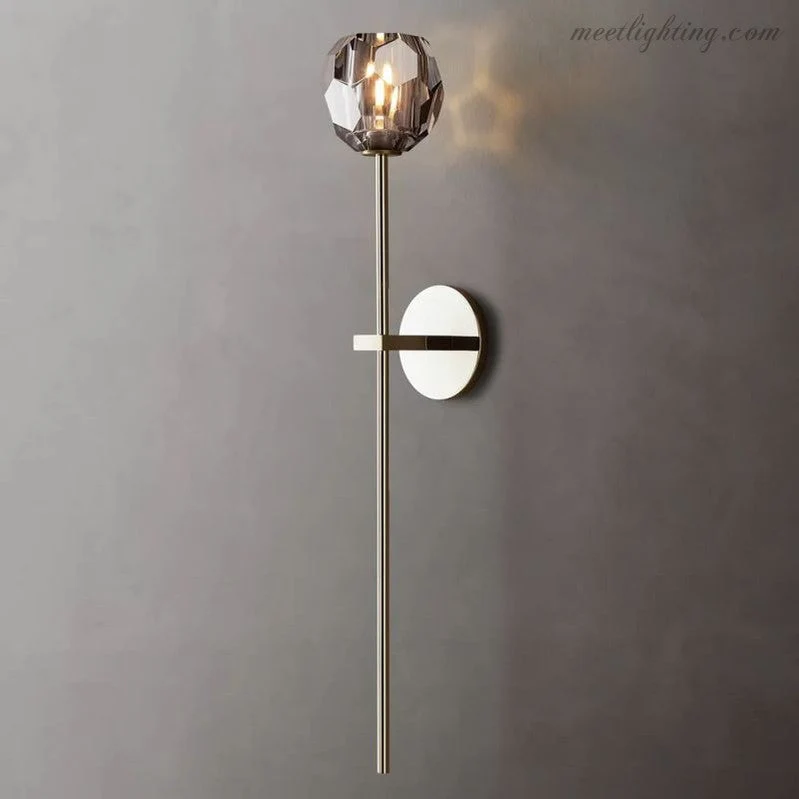 Kristallen Wandlamp met Messing Armatuur 28cm Hoog G9 Fitting voor Woonkamer Slaapkamer Entree Gangverlichting | Sansoti