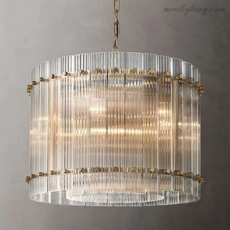 Kristallen Kroonluchter Rond Meerlaags Glas Staal 56-152 cm Eetkamer Foyer Woonkamer Luxe Verlichting | Sansoti