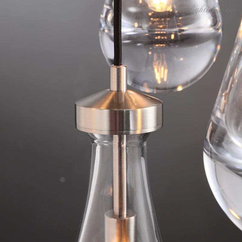 Ronde Kroonluchter Druppelglas Messing 46-152 cm Dimbaar E12 Eetkamer Woonkamer Slaapkamer Hanglamp Sfeerverlichting | Sansoti