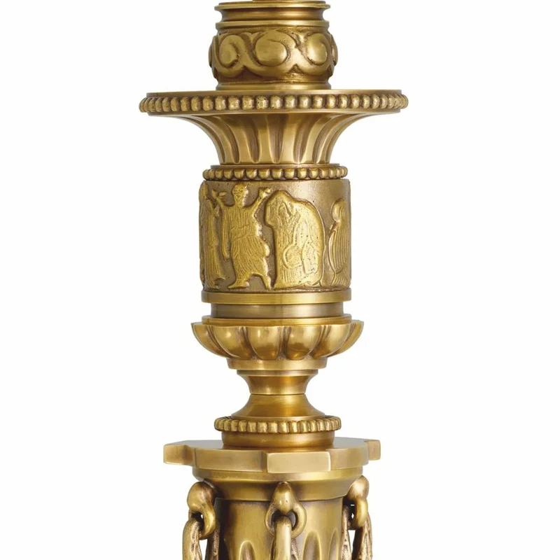 Casa Padrino Luxus Barock Tischleuchte Antik Gold / Rot H. 83,5 cm - Barock Schreibtischleuchte