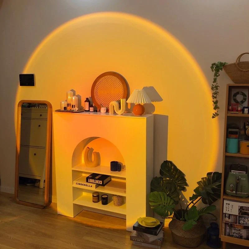 Tafellamp met Projectie Zonsondergang Sfeerlicht LED Dimbaar Nachtlampje voor Slaapkamer Woonkamer Sfeer | Sansoti