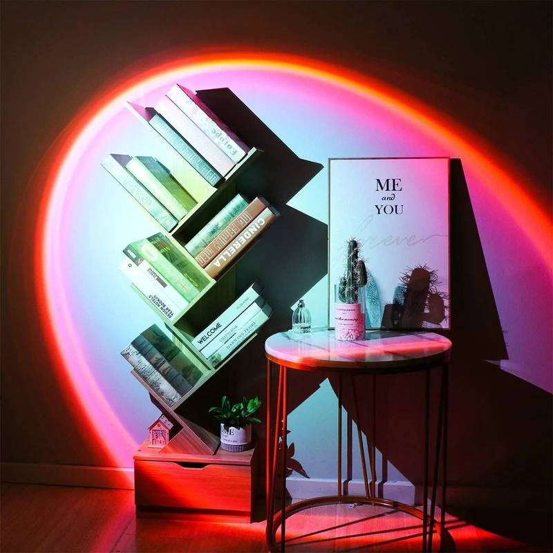 Tafellamp met Projectie Zonsondergang Sfeerlicht LED Dimbaar Nachtlampje voor Slaapkamer Woonkamer Sfeer | Sansoti