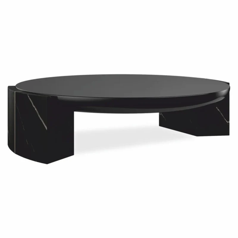 Casa Padrino Luxus Marmor Couchtisch Schwarz 122 cm - Wohnzimmer & Hotel Möbel