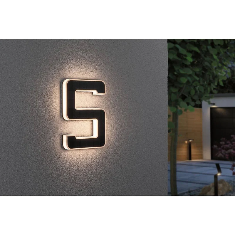 Solar LED Hausnummernleuchte Nummer 5