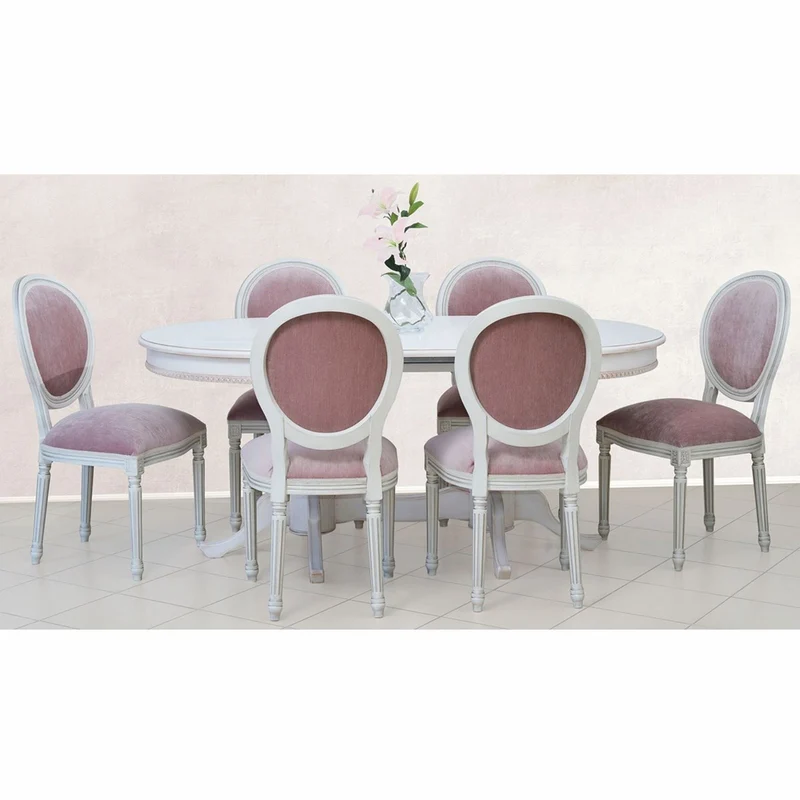 Casa Padrino Luxus Barock Esstisch Weiß 160-200 cm - Barock Esszimmer Möbel