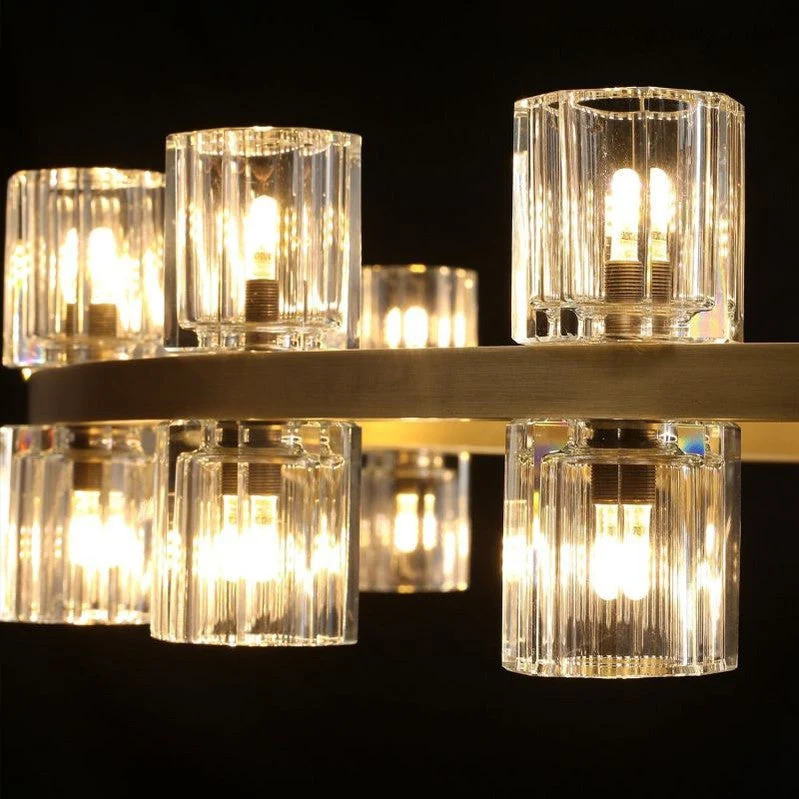 Kristallen Kroonluchter Twee Lagen 152cm Messing Glas Hanglamp Eetkamer Woonkamer Luxe Plafondverlichting | Sansoti
