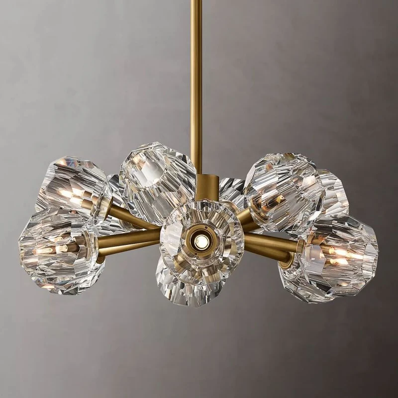 Ronde Kristallen Kroonluchter Messing K9 Kristal LED Hanglamp Eetkamer Woonkamer Entree Chique Luxe Verlichting | Sansoti