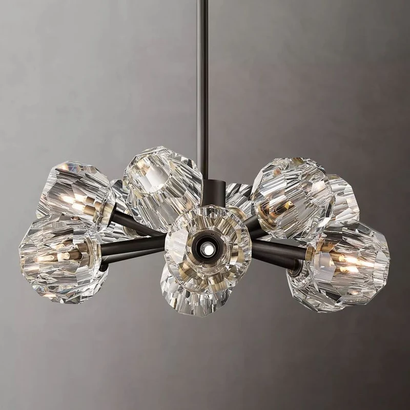 Ronde Kristallen Kroonluchter Messing K9 Kristal LED Hanglamp Eetkamer Woonkamer Entree Chique Luxe Verlichting | Sansoti
