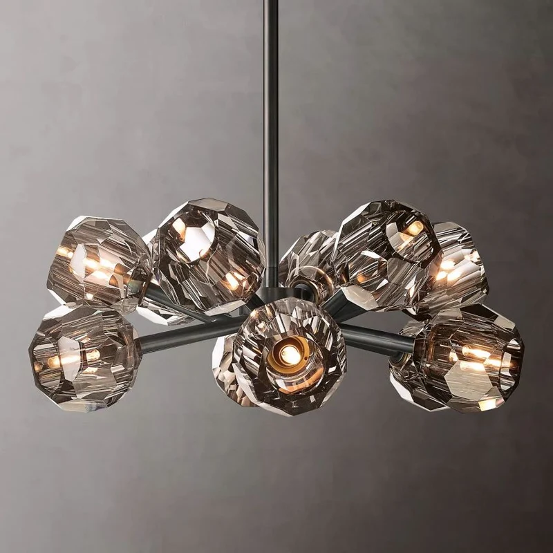 Ronde Kristallen Kroonluchter Messing K9 Kristal LED Hanglamp Eetkamer Woonkamer Entree Chique Luxe Verlichting | Sansoti