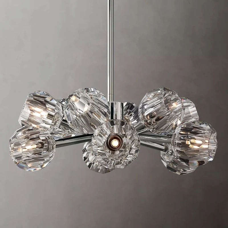 Ronde Kristallen Kroonluchter Messing K9 Kristal LED Hanglamp Eetkamer Woonkamer Entree Chique Luxe Verlichting | Sansoti