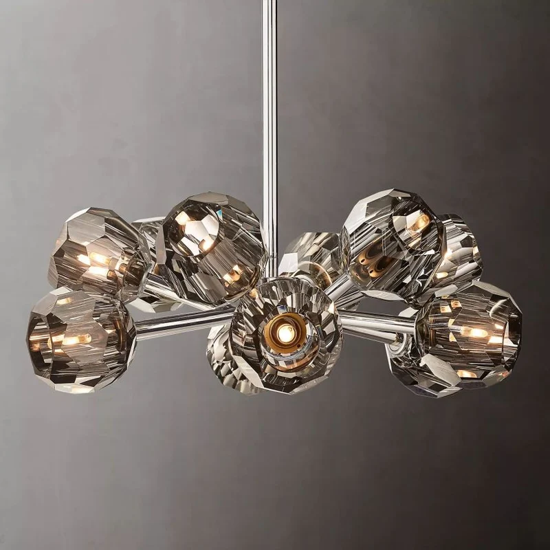 Ronde Kristallen Kroonluchter Messing K9 Kristal LED Hanglamp Eetkamer Woonkamer Entree Chique Luxe Verlichting | Sansoti