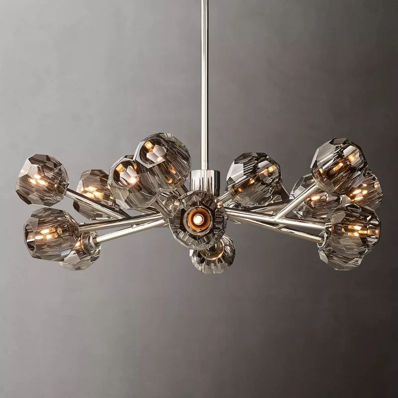 Ronde Kristallen Kroonluchter Messing K9 Kristal LED Hanglamp Eetkamer Woonkamer Entree Chique Luxe Verlichting | Sansoti