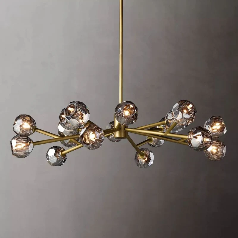 Ronde Kristallen Kroonluchter Messing K9 Kristal LED Hanglamp Eetkamer Woonkamer Entree Chique Luxe Verlichting | Sansoti