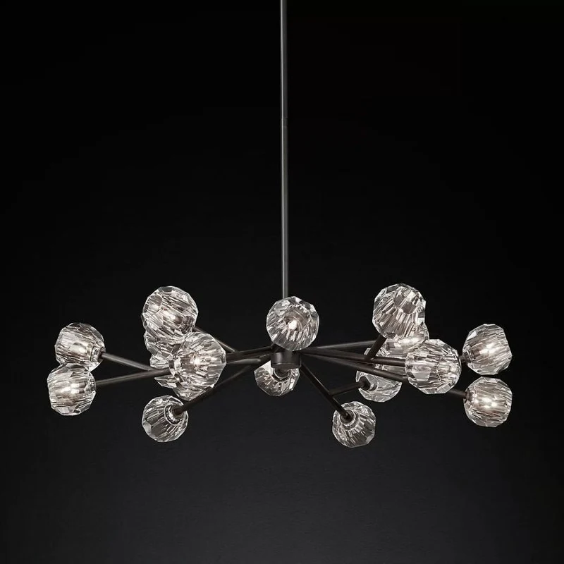 Ronde Kristallen Kroonluchter Messing K9 Kristal LED Hanglamp Eetkamer Woonkamer Entree Chique Luxe Verlichting | Sansoti