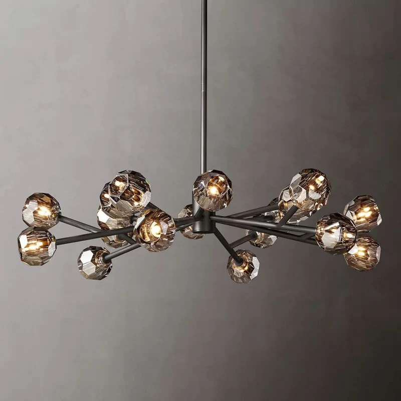 Ronde Kristallen Kroonluchter Messing K9 Kristal LED Hanglamp Eetkamer Woonkamer Entree Chique Luxe Verlichting | Sansoti