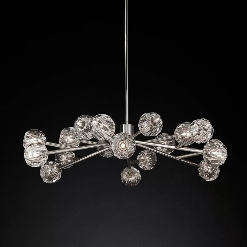 Ronde Kristallen Kroonluchter Messing K9 Kristal LED Hanglamp Eetkamer Woonkamer Entree Chique Luxe Verlichting | Sansoti