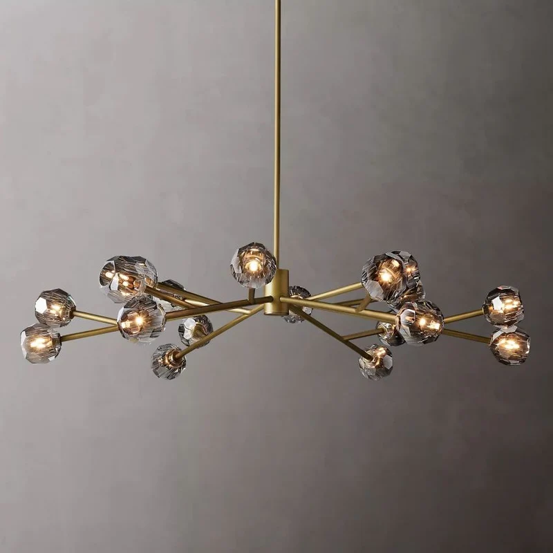 Ronde Kristallen Kroonluchter Messing K9 Kristal LED Hanglamp Eetkamer Woonkamer Entree Chique Luxe Verlichting | Sansoti