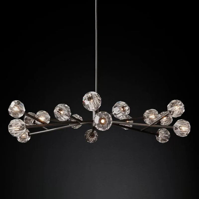 Ronde Kristallen Kroonluchter Messing K9 Kristal LED Hanglamp Eetkamer Woonkamer Entree Chique Luxe Verlichting | Sansoti