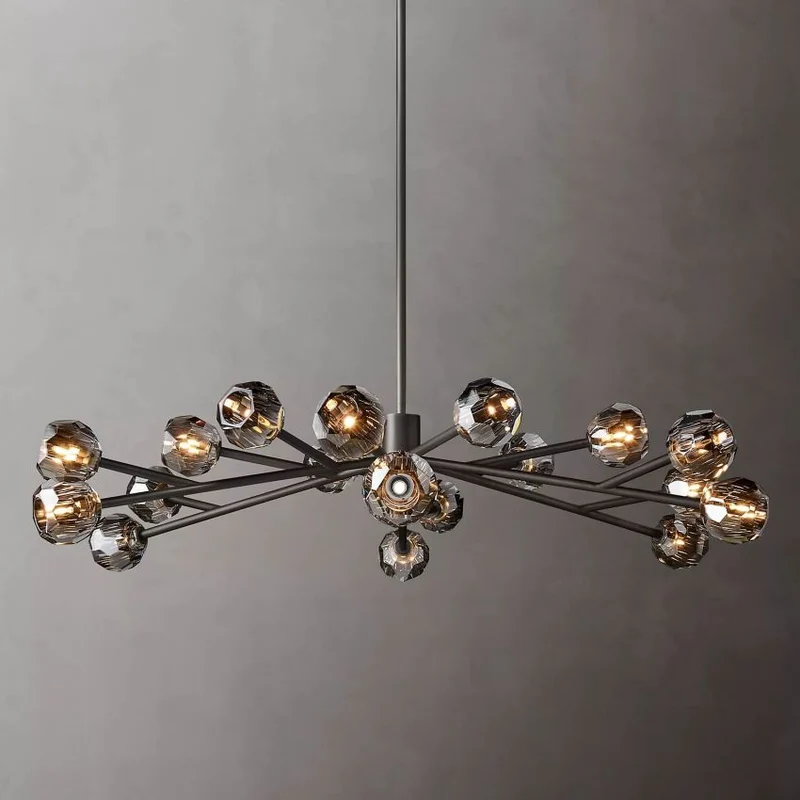 Ronde Kristallen Kroonluchter Messing K9 Kristal LED Hanglamp Eetkamer Woonkamer Entree Chique Luxe Verlichting | Sansoti