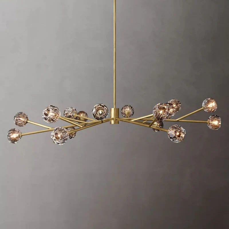 Ronde Kristallen Kroonluchter Messing K9 Kristal LED Hanglamp Eetkamer Woonkamer Entree Chique Luxe Verlichting | Sansoti