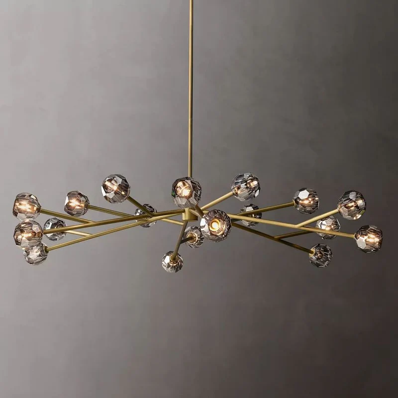 Ronde Kristallen Kroonluchter Messing K9 Kristal LED Hanglamp Eetkamer Woonkamer Entree Chique Luxe Verlichting | Sansoti