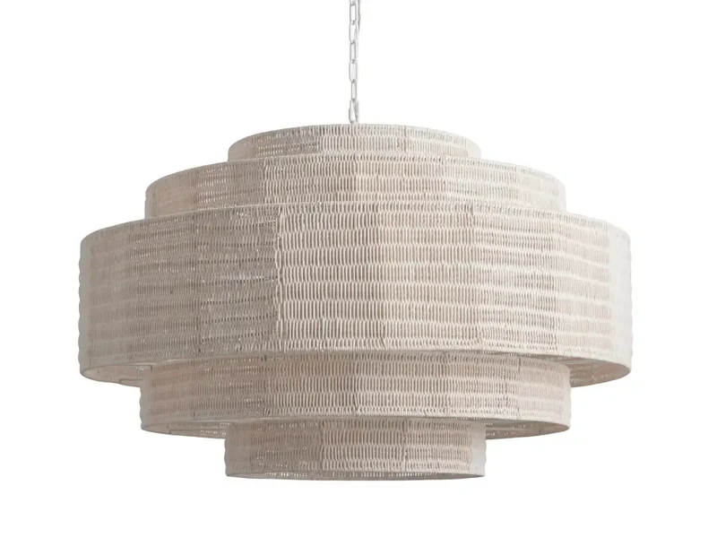 Gevlochten Rotan Kroonluchter Gelaagd IJzeren Frame Verstelbare Hoogte Hanglamp Eetkamer Woonkamer Verlichting | Sansoti