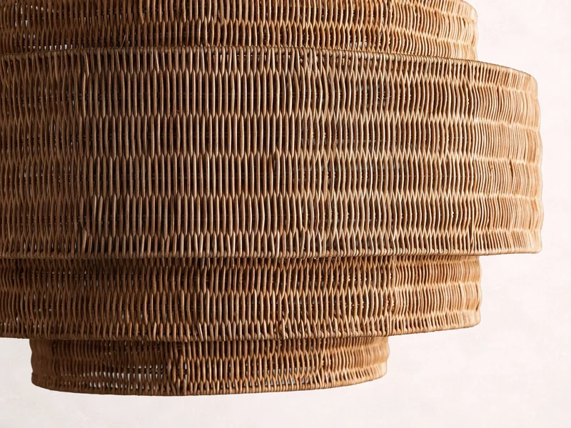 Gevlochten Rotan Kroonluchter Gelaagd IJzeren Frame Verstelbare Hoogte Hanglamp Eetkamer Woonkamer Verlichting | Sansoti