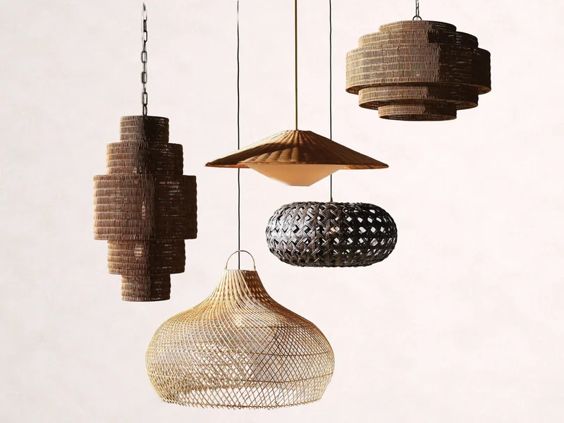 Gevlochten Rotan Kroonluchter Gelaagd IJzeren Frame Verstelbare Hoogte Hanglamp Eetkamer Woonkamer Verlichting | Sansoti