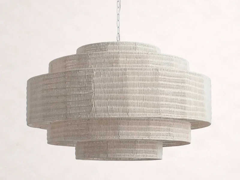 Gevlochten Rotan Kroonluchter Gelaagd IJzeren Frame Verstelbare Hoogte Hanglamp Eetkamer Woonkamer Verlichting | Sansoti