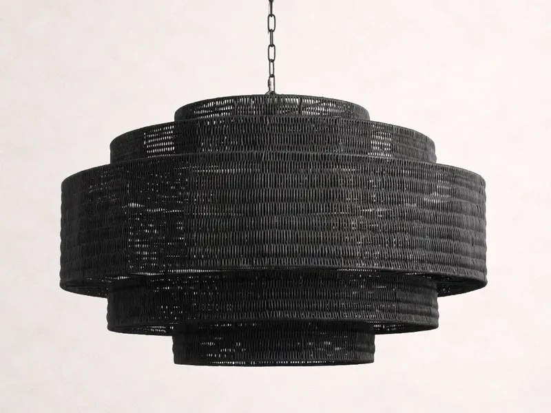 Gevlochten Rotan Kroonluchter Gelaagd IJzeren Frame Verstelbare Hoogte Hanglamp Eetkamer Woonkamer Verlichting | Sansoti