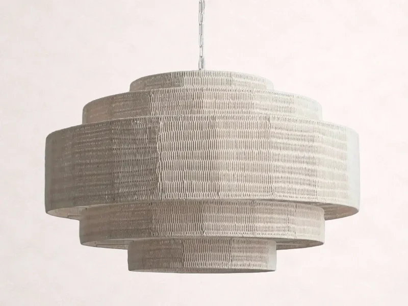 Gevlochten Rotan Kroonluchter Gelaagd IJzeren Frame Verstelbare Hoogte Hanglamp Eetkamer Woonkamer Verlichting | Sansoti