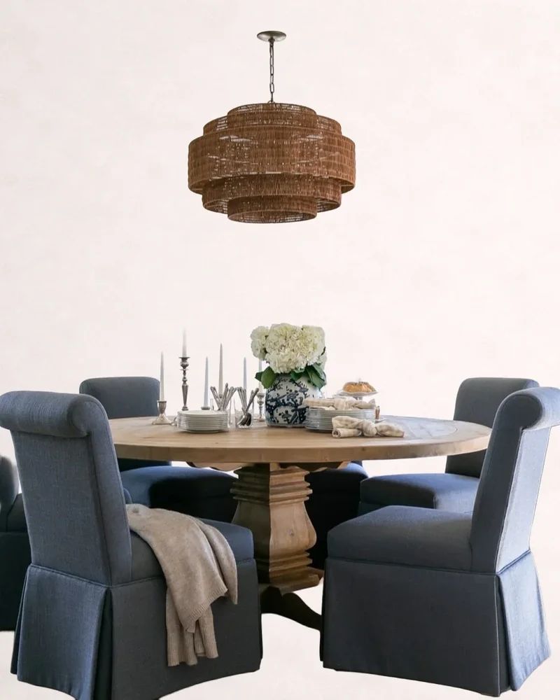 Gevlochten Rotan Kroonluchter Gelaagd IJzeren Frame Verstelbare Hoogte Hanglamp Eetkamer Woonkamer Verlichting | Sansoti
