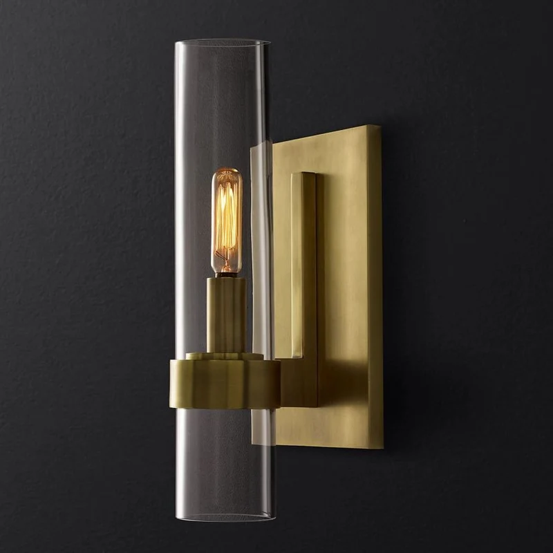 Wandlamp Glas Staal met Kaarseffect LED Dimbaar Rustiek Moderne Wandverlichting voor Slaapkamer Gang Woonkamer | Sansoti