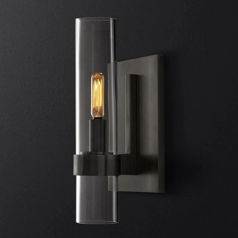 Wandlamp Glas Staal met Kaarseffect LED Dimbaar Rustiek Moderne Wandverlichting voor Slaapkamer Gang Woonkamer | Sansoti