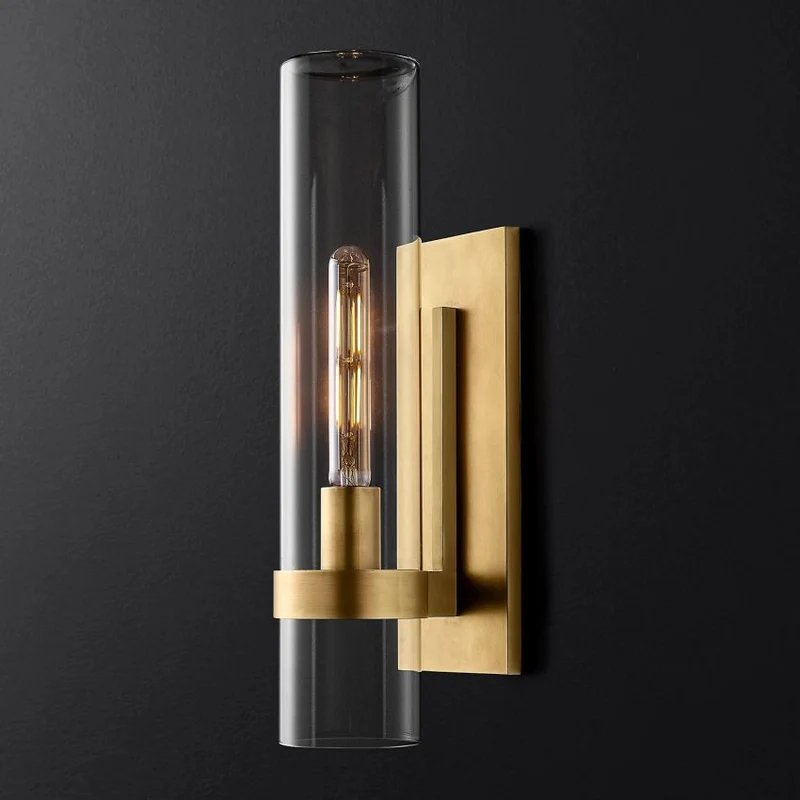 Wandlamp Glas Staal met Kaarseffect LED Dimbaar Rustiek Moderne Wandverlichting voor Slaapkamer Gang Woonkamer | Sansoti