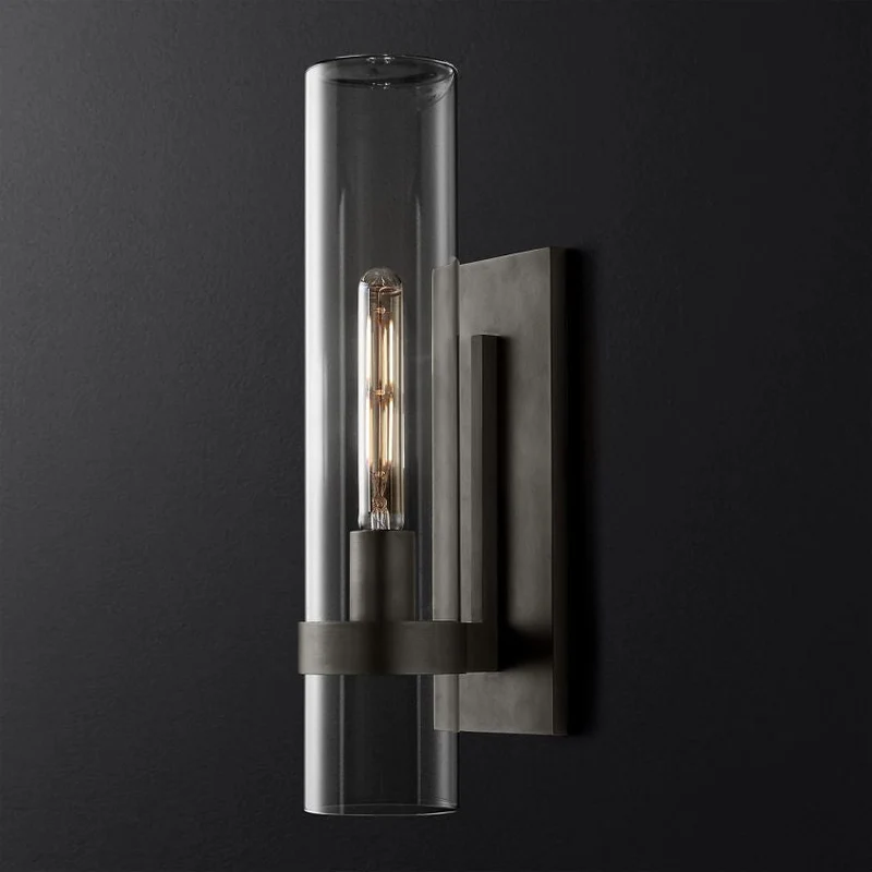 Wandlamp Glas Staal met Kaarseffect LED Dimbaar Rustiek Moderne Wandverlichting voor Slaapkamer Gang Woonkamer | Sansoti