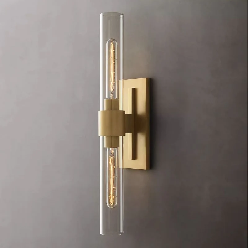 Wandlamp Glas Staal met Kaarseffect LED Dimbaar Rustiek Moderne Wandverlichting voor Slaapkamer Gang Woonkamer | Sansoti