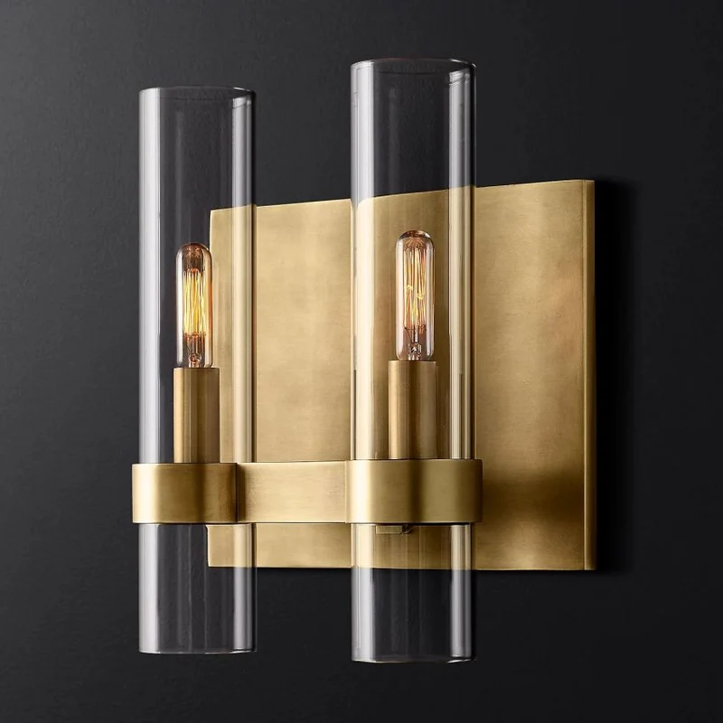 Wandlamp Glas Staal met Kaarseffect LED Dimbaar Rustiek Moderne Wandverlichting voor Slaapkamer Gang Woonkamer | Sansoti