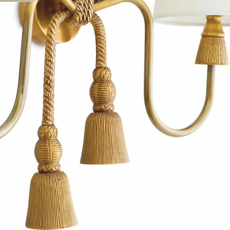 Casa Padrino Luxus Doppel Wandleuchte Vintage Messing / Weiß H. 49,5 cm - Luxus Leuchten