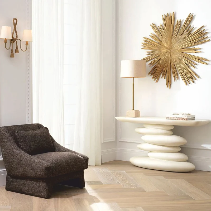 Casa Padrino Luxus Glasfaserbeton Konsole Weiß 140 cm - Luxus Hotel Möbel