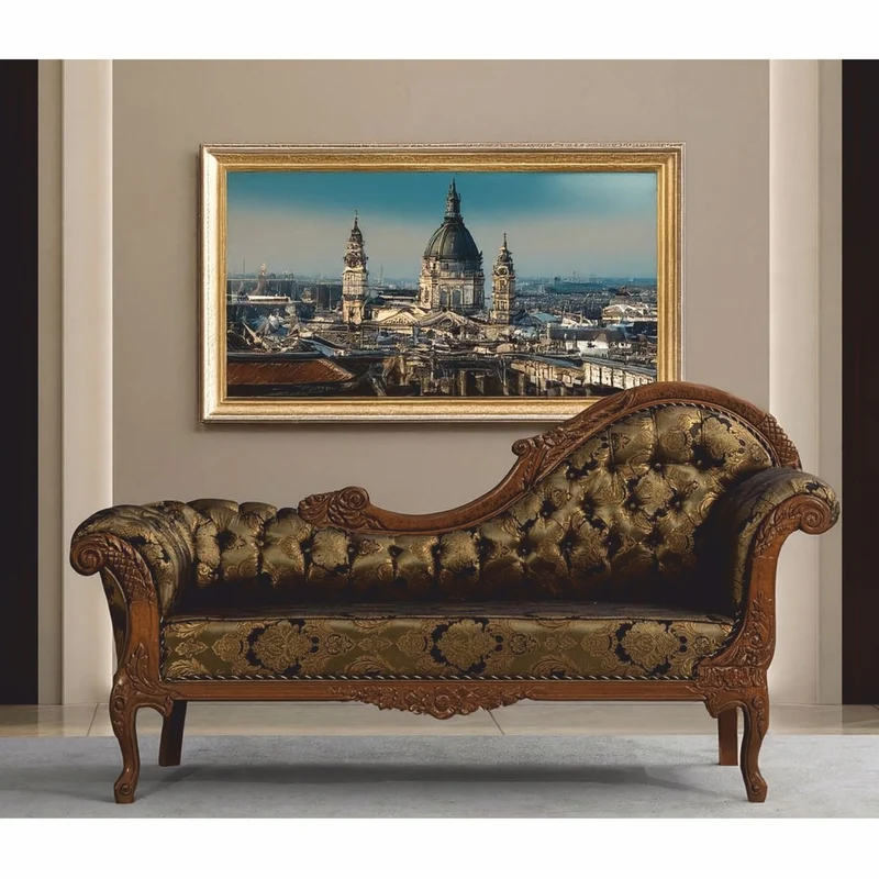 Casa Padrino Luxus Barock Sofa Rechte Seite Gold / Schwarz / Braun 210 cm - Barock Möbel