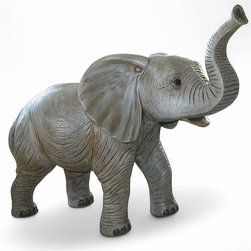 Casa Padrino XXL Deko Skulptur Elefant Grau 175 x H. 123 cm - Garten Figur