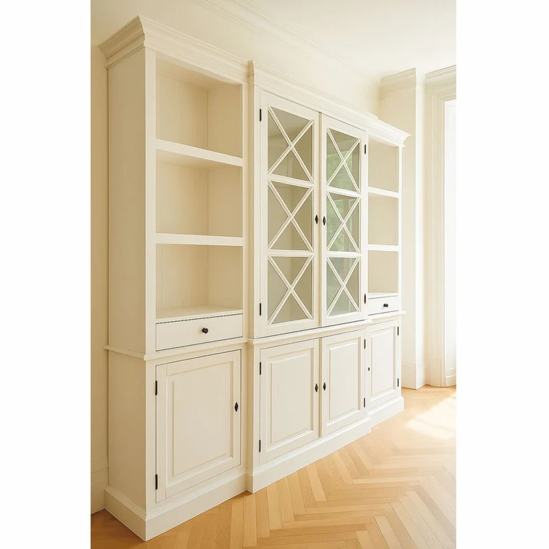 Casa Padrino Landhausstil Schrank Weiß 220 cm - Landhausstil Massivholz Möbel