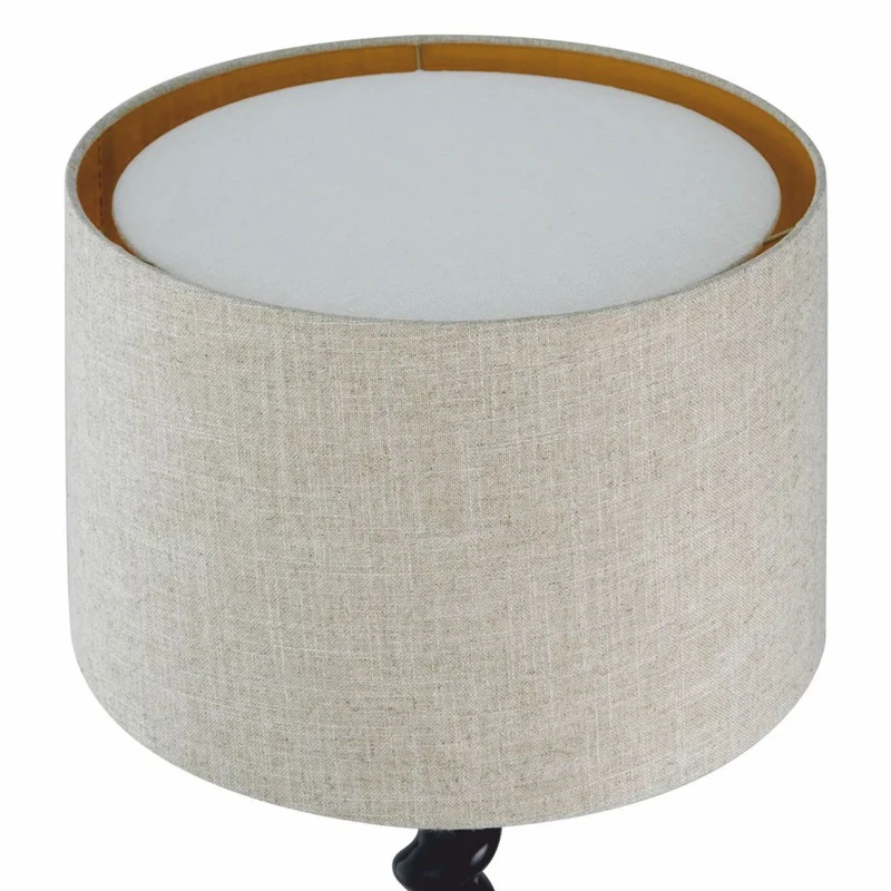 Casa Padrino Luxus Tischleuchte Schwarz / Beige H. 81 cm - Schreibtischleuchte