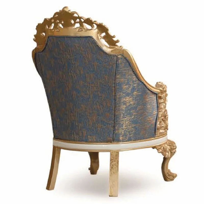 Casa Padrino Luxus Barock Wohnzimmer Set Blau / Weiß / Gold - Barock Möbel