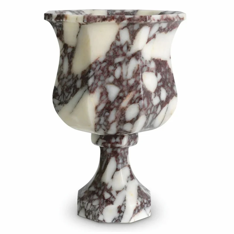 Casa Padrino Luxus Barock Marmor Vase Weiß H. 35,5 cm - Barock Deko Accessoires