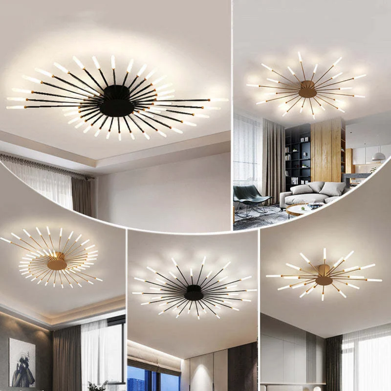 Moderne Grote LED Plafondlamp Wit & Acryl 12-42 Lampen Binnen 107.6-161.5 sq ft | Sansoti